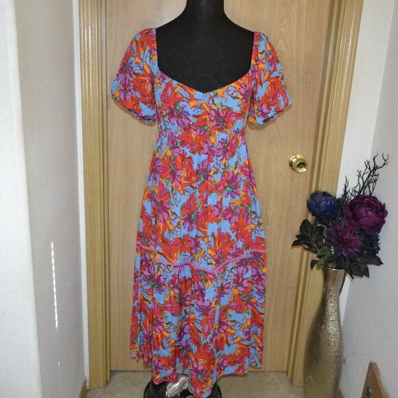 Lost + Wonder Hydra Springs Tropical Floral Vacation Beachy Island Dress - Picture 2 of 14